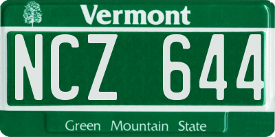 VT license plate NCZ644