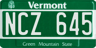 VT license plate NCZ645