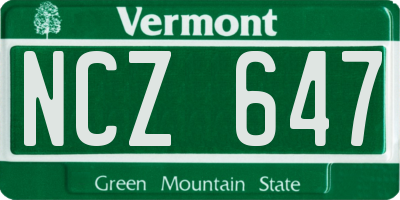 VT license plate NCZ647