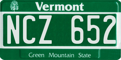 VT license plate NCZ652