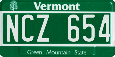 VT license plate NCZ654