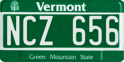 VT license plate NCZ656