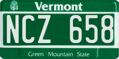 VT license plate NCZ658
