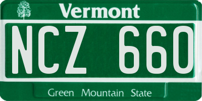 VT license plate NCZ660