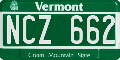 VT license plate NCZ662