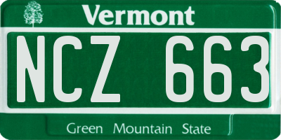 VT license plate NCZ663