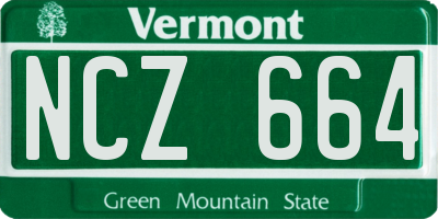 VT license plate NCZ664