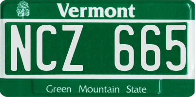 VT license plate NCZ665