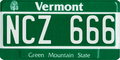 VT license plate NCZ666