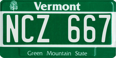 VT license plate NCZ667