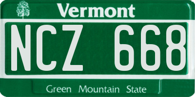 VT license plate NCZ668