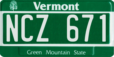 VT license plate NCZ671