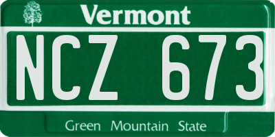 VT license plate NCZ673