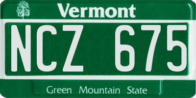 VT license plate NCZ675