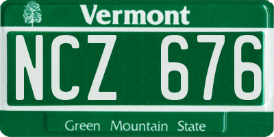 VT license plate NCZ676