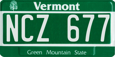 VT license plate NCZ677