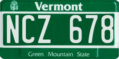 VT license plate NCZ678