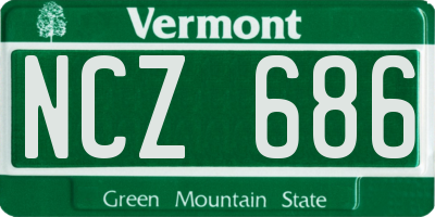 VT license plate NCZ686