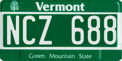 VT license plate NCZ688