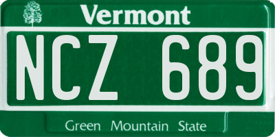 VT license plate NCZ689