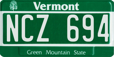 VT license plate NCZ694