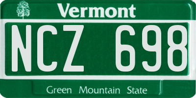 VT license plate NCZ698