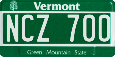 VT license plate NCZ700