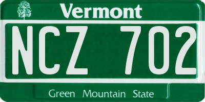 VT license plate NCZ702