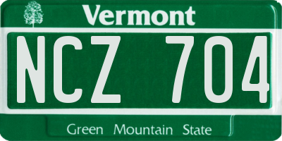 VT license plate NCZ704
