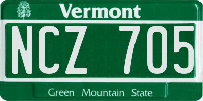 VT license plate NCZ705
