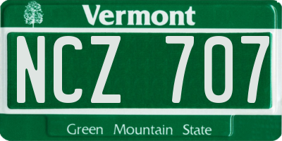 VT license plate NCZ707