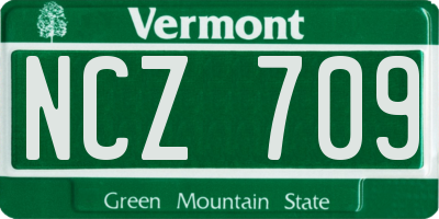 VT license plate NCZ709