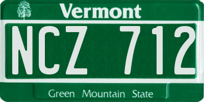 VT license plate NCZ712