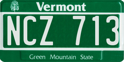 VT license plate NCZ713
