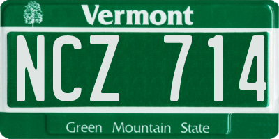 VT license plate NCZ714