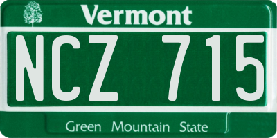 VT license plate NCZ715