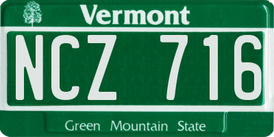 VT license plate NCZ716