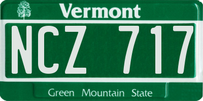 VT license plate NCZ717