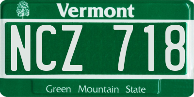 VT license plate NCZ718