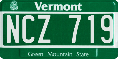 VT license plate NCZ719