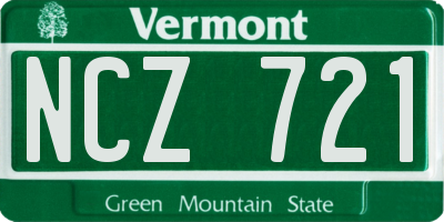 VT license plate NCZ721