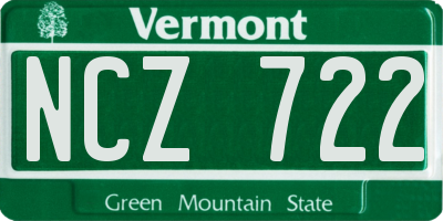 VT license plate NCZ722
