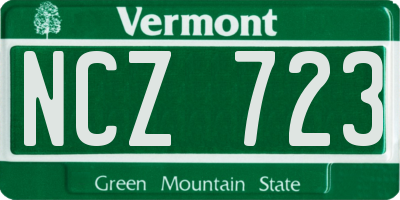 VT license plate NCZ723