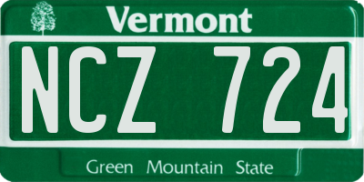 VT license plate NCZ724