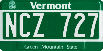 VT license plate NCZ727