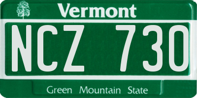 VT license plate NCZ730