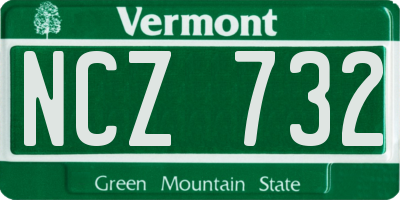 VT license plate NCZ732
