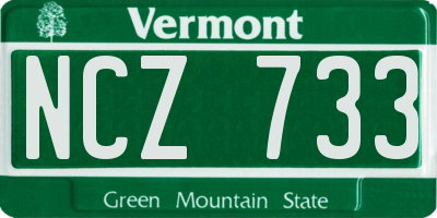 VT license plate NCZ733