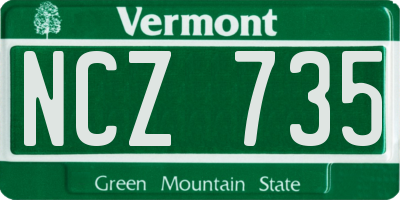 VT license plate NCZ735