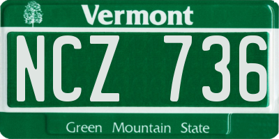 VT license plate NCZ736